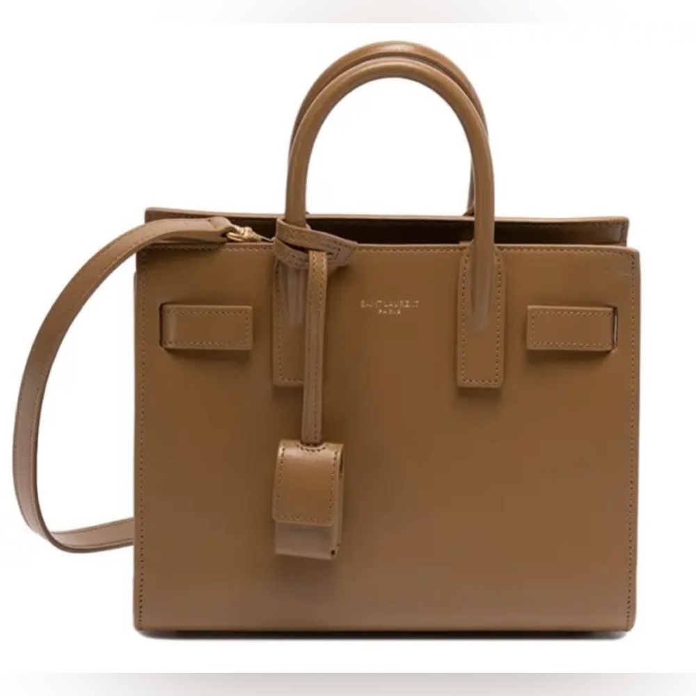 $2600 NEW Saint Laurent YSL Sac De Jour Nano Leather Shoulder Tote Bag Purse!